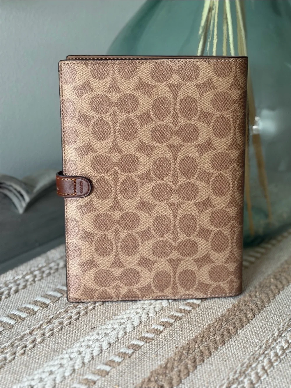 Coach Signature Canvas Notebook Cover & Pencil Case in Tan/brown  New